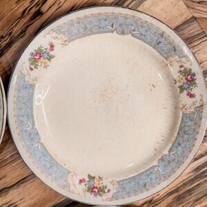 1939 Edwin Knowles-Blue Dawn Collection,Semi-Vitreous-Salad Plates-7.5”-Set of 4